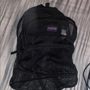 Black jansport mesh backpack